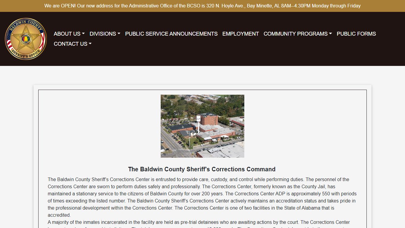 The Baldwin County Sheriff's Corrections Command - BCSO